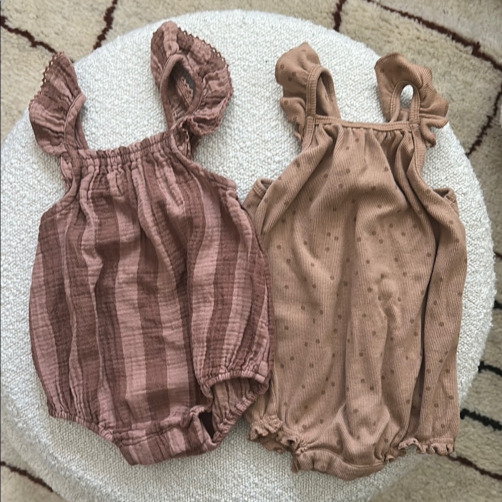 Rylee + Cru Brown and Tan Kids One Pieces